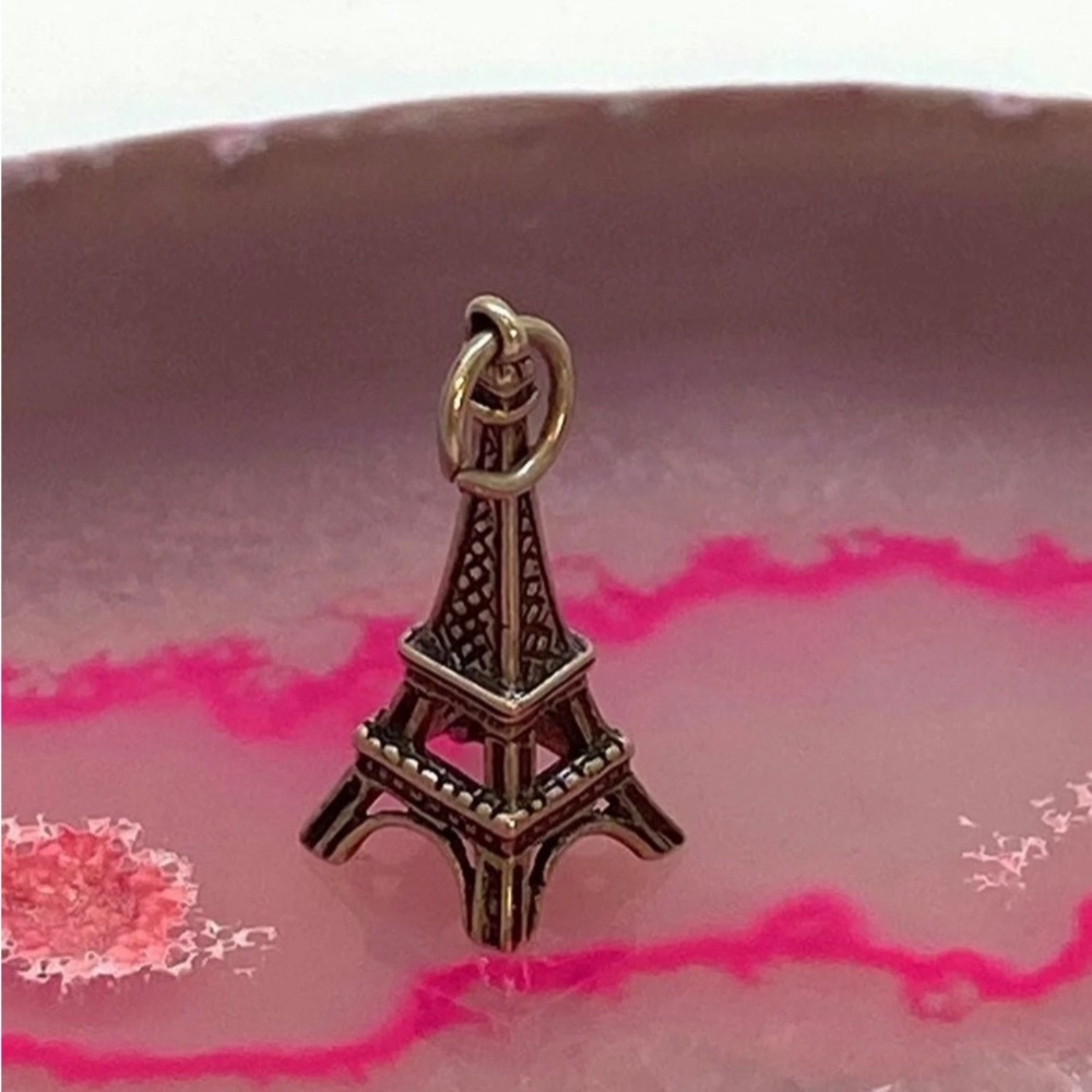 Vintage 3D Sterling Silver Paris Eiffel Tower Pendant #7196